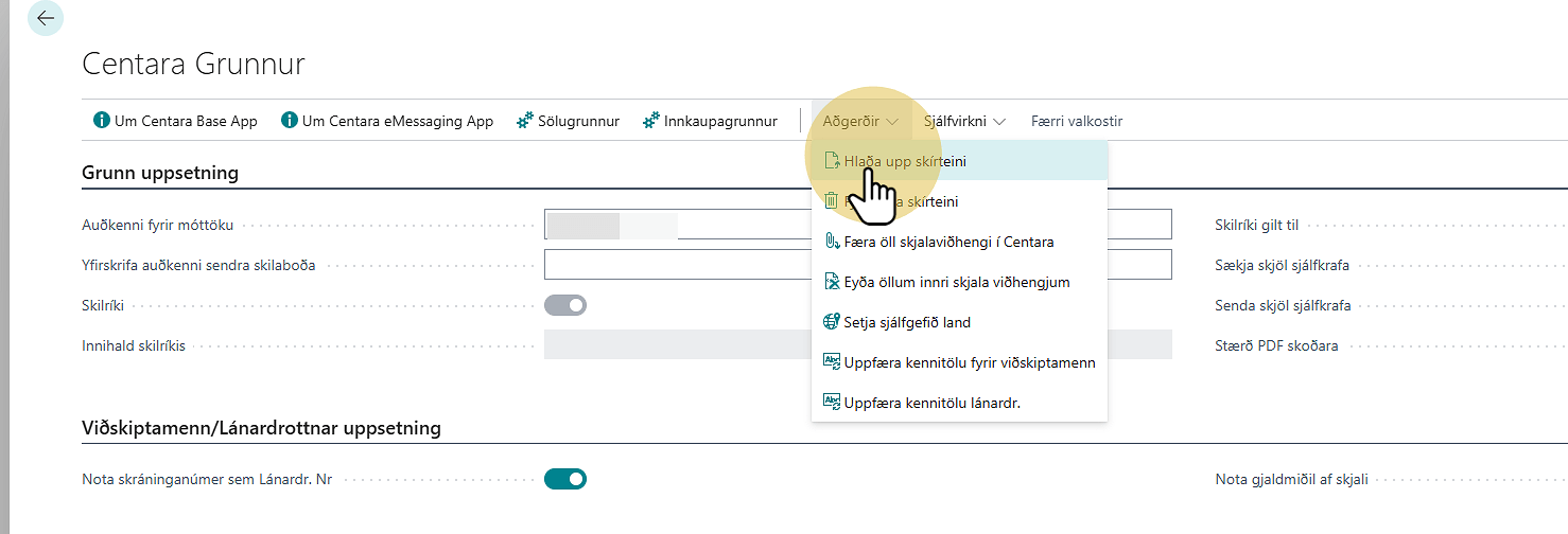 Lesa inn skilríki